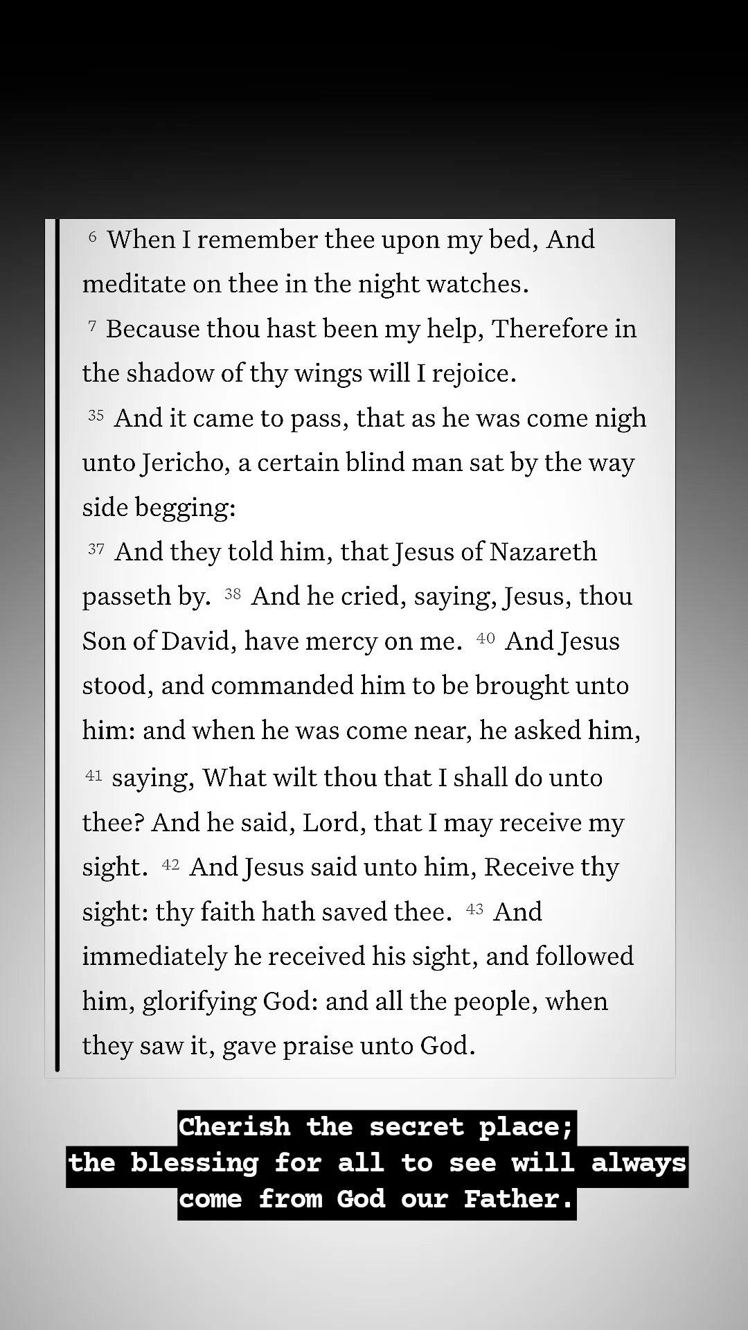 Cherish the Secret Place