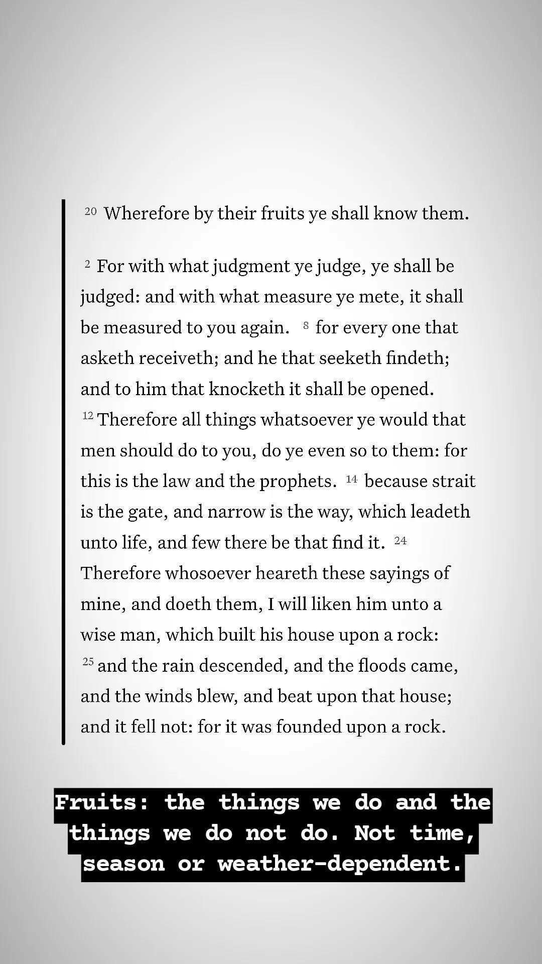 The Things We Do and The Things We Do Not Do